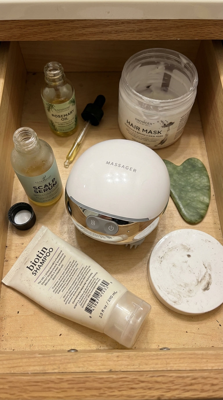 Scalp massager with hair products - the only device you will actually keep using