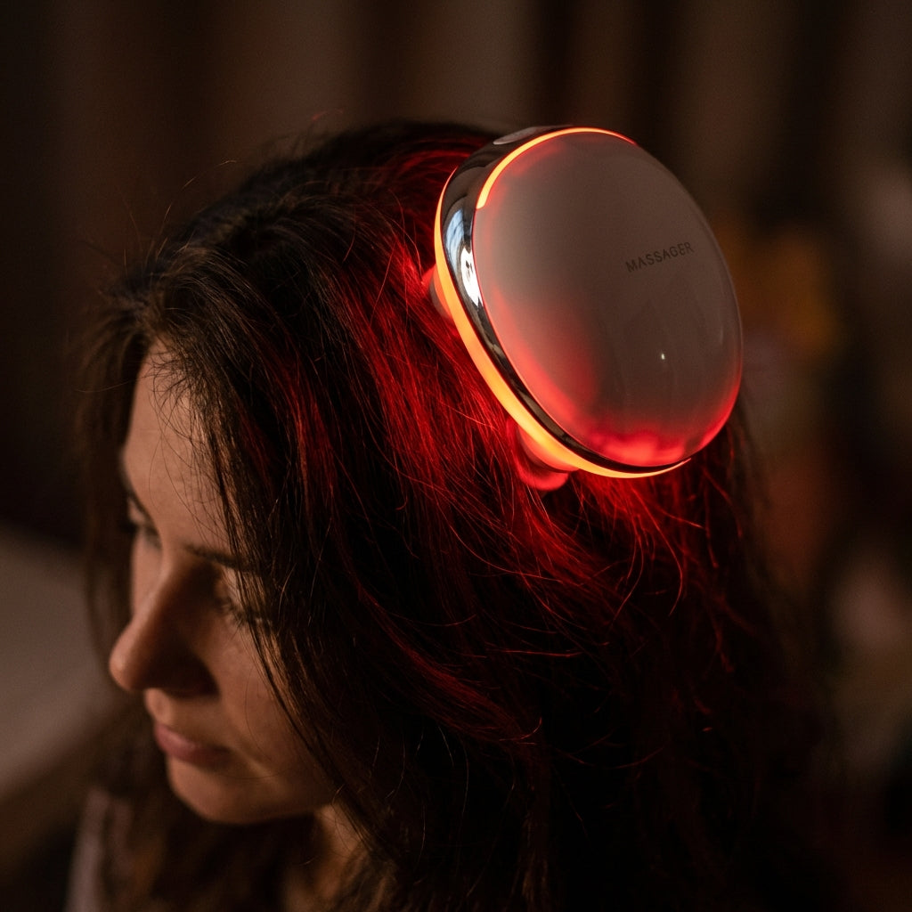 Scalp massager redlight infographic