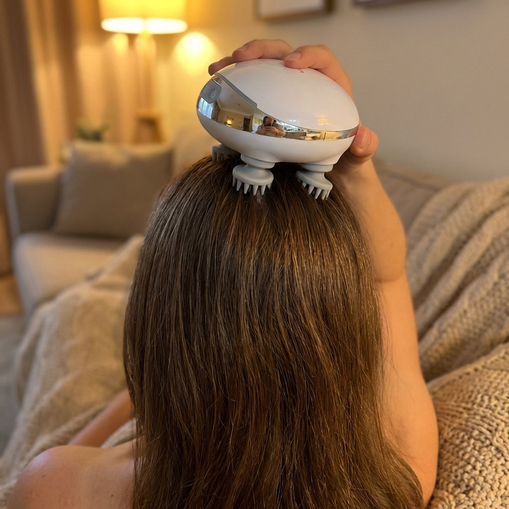 Scalp massager tension infographic